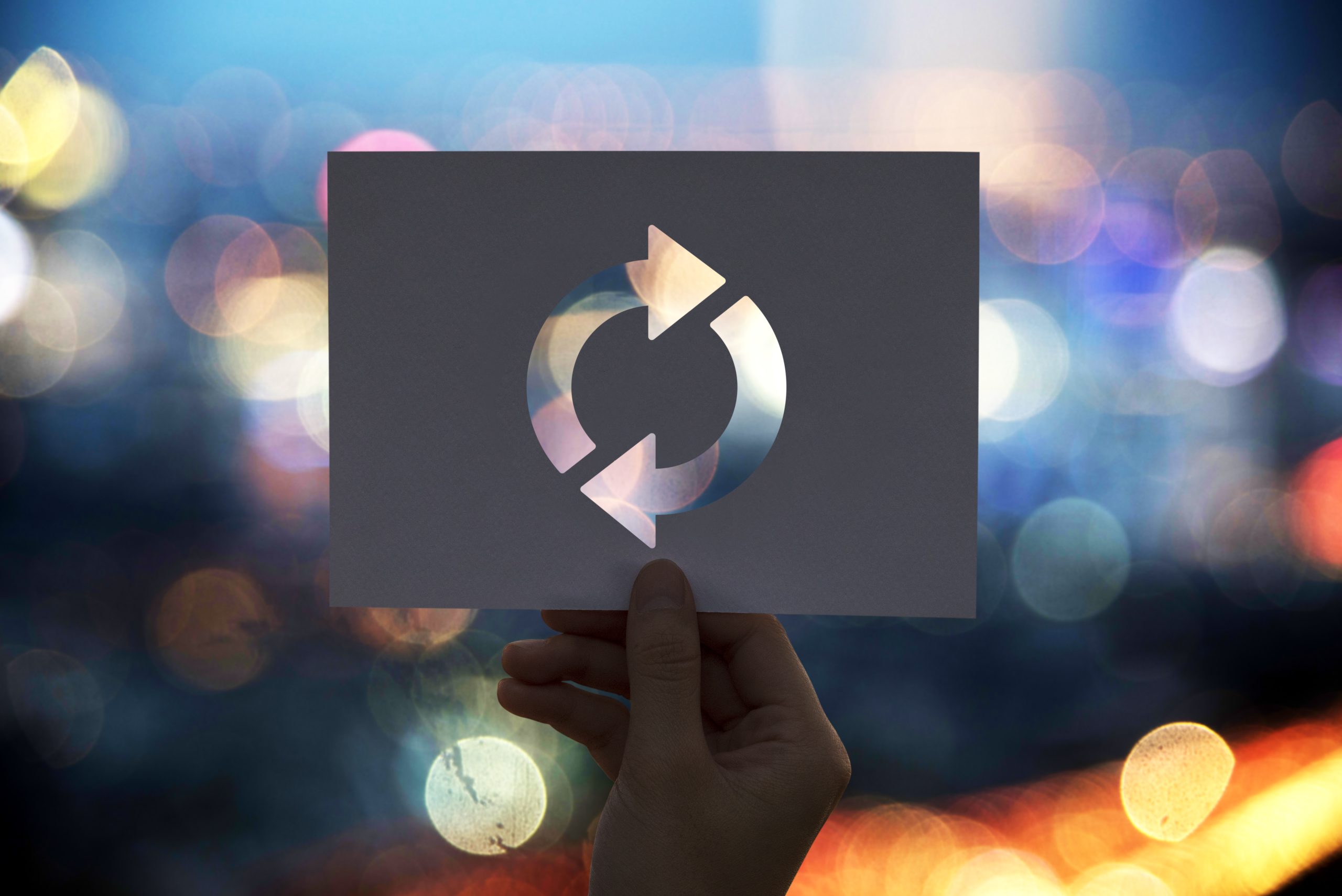 Refresh icon reload perforated paper